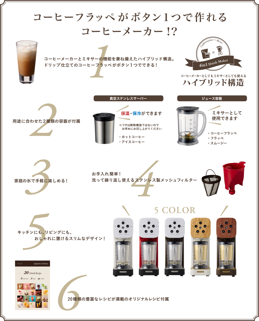 コーヒーフラッペがボタン１つで作れるコーヒーメーカー！？